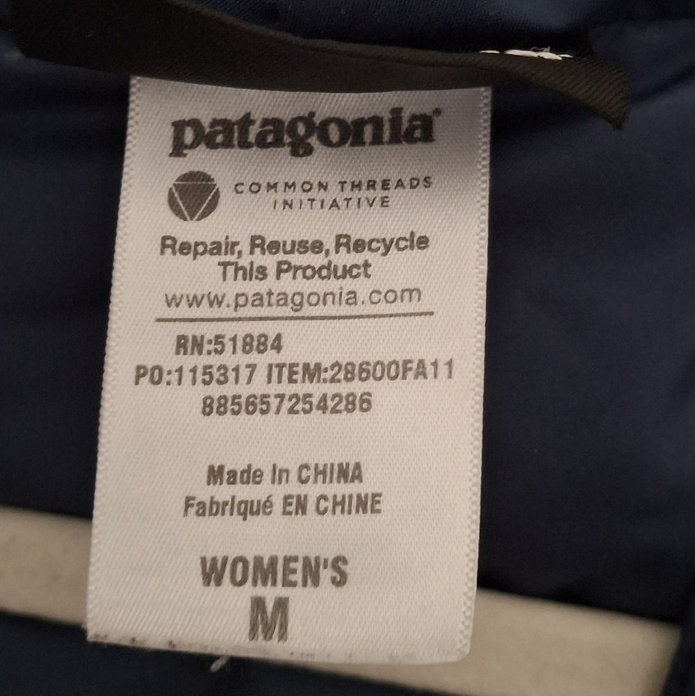 Patagonia Blue Downtown Loft Down Puffer Jacket Medium Fitted Warm Women - Picture 4 of 10